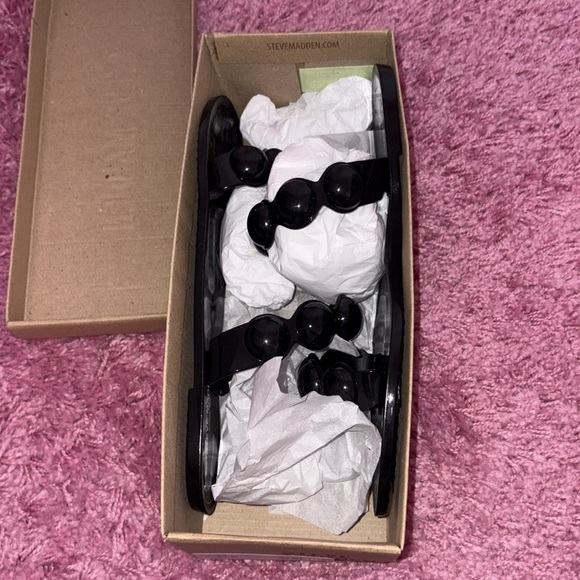 Steve Madden Black Zaza Bubble Jelly Sandals Size 9 10 - Picture 5 of 5